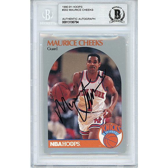 Maurice Cheeks Knicks Signed 90-91 Hoops Basketball Card Beckett BAS Autographed - Picture 1 of 4